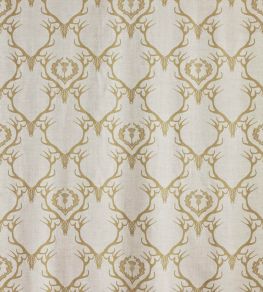 Deer Damask Fabric by Barneby Gates Gold