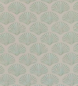 Scallop Shell Fabric by Barneby Gates Plaster/Green Scallop Shell Fabric by Barneby Gates Plaster/Green