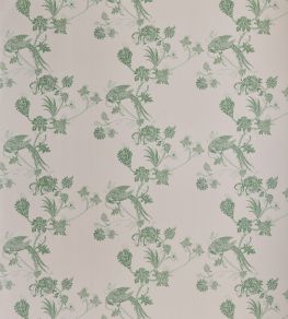 Vintage Bird Trail Wallpaper by Barneby Gates Plaster/Green