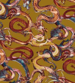 Basilisk Fabric by Arley House Gold Basilisk Fabric by Arley House Gold