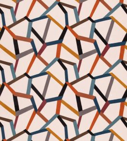 Beltane Fabric by Mulberry Home Teal/Spice Beltane Fabric by Mulberry Home Teal/Spice