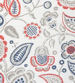 Bepton Fabric by Titley and Marr Navy, Red & Dove Bepton Fabric by Titley and Marr Navy, Red & Dove