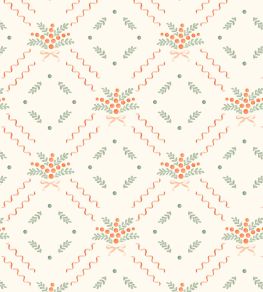 Berries and Bows Wallpaper by Ottoline White