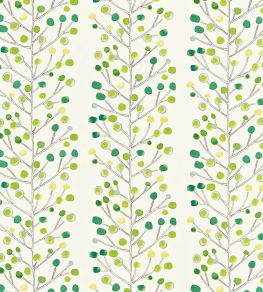 Berry Tree Fabric by Scion Emerald / Lime / Chalk