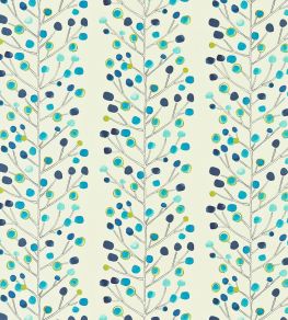 Berry Tree Fabric by Scion Peacock / Powder Blue / Lime / Neutral