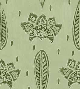Bethel Batik Wallpaper by MINDTHEGAP Smoke Green Bethel Batik Wallpaper by MINDTHEGAP Smoke Green