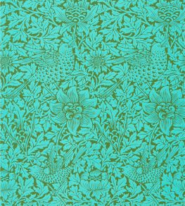 Bird & Anemone Wallpaper by Morris & Co Olive/Turquoise