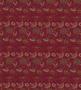 Bird And Anemone Fabric by Morris & Co Red Clay Bird And Anemone Fabric by Morris & Co Red Clay