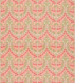 Birds & Cherries Cotton Fabric by GP & J Baker Coral