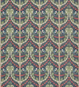 Birds & Cherries Cotton Fabric by GP & J Baker Indigo