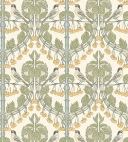 Birds & Cherries Wallpaper by GP & J Baker Aqua