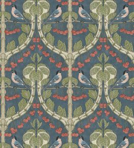 Birds & Cherries Wallpaper by GP & J Baker Indigo