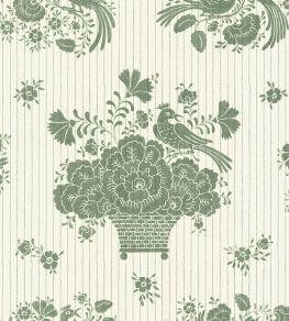 Birds Nest Wallpaper by Langelid Von Bromssen Celadon Birds Nest Wallpaper by Langelid Von Bromssen Celadon