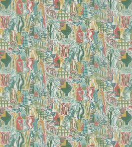 Bistro Fabric by Osborne & Little Turquoise/Coral Bistro Fabric by Osborne & Little Turquoise/Coral