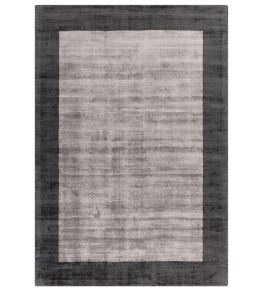 Blade Border Rug by Asiatic Charcoal, Silver