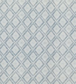 Block Trellis Fabric by Baker Lifestyle Indigo Block Trellis Fabric by Baker Lifestyle Indigo