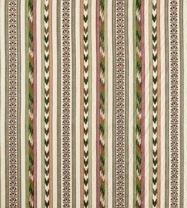Bloomsbury Stripe Fabric by Morris & Co Forest/Madder