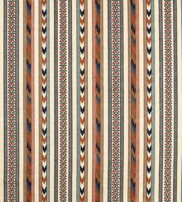 Bloomsbury Stripe Fabric by Morris & Co Russet/Indigo