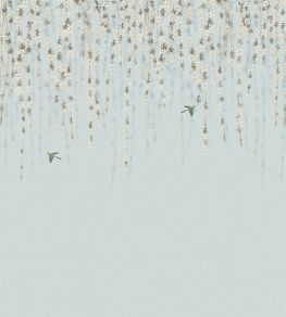 Blossom Mural by Thibaut Blue Blossom Mural by Thibaut Blue