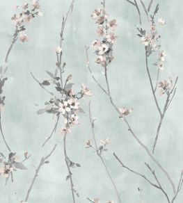 Blossom Wallpaper by Woodchip & Magnolia Duck Egg Blue Blossom Wallpaper by Woodchip & Magnolia Duck Egg Blue