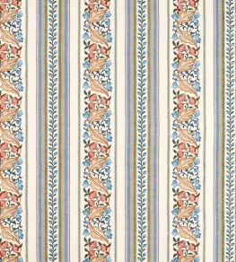 Bluebell & Peony Embroidery Fabric by Morris & Co Rose/Woad