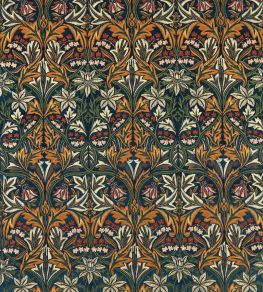 Bluebell Embroidery Fabric by Morris & Co Indigo/Russet Bluebell Embroidery Fabric by Morris & Co Indigo/Russet