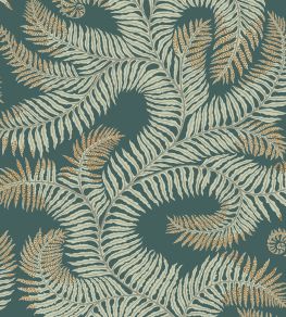 Bombe's Fernery Wallpaper by Josephine Munsey Teal Bombe's Fernery Wallpaper by Josephine Munsey Teal