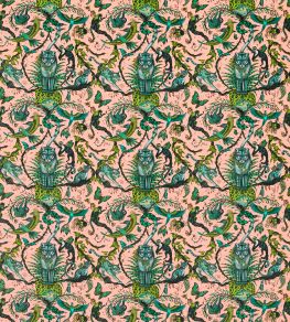 Bosque Dreams Velvet Fabric by Clarke & Clarke Pink Bosque Dreams Velvet Fabric by Clarke & Clarke Pink
