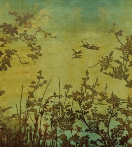 Botanical Oasis Mural by Eijffinger Green / Gold Botanical Oasis Mural by Eijffinger Green / Gold