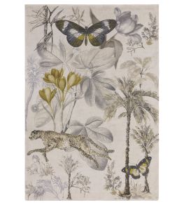 Botany Rug by Clarke & Clarke Charcoal/Chartreuse