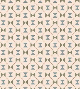 Bow Tie Quilt Wallpaper by Ottoline Blue and Green