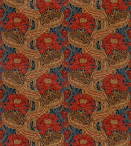 Brantwood Velvet Fabric by GP & J Baker Red/Blue