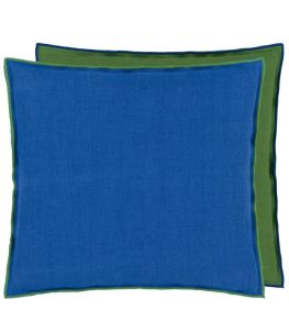 Brera Lino Cushion 43 x 43cm by Designers Guild Lagoon & Emerald Brera Lino Cushion 43 x 43cm by Designers Guild Lagoon & Emerald