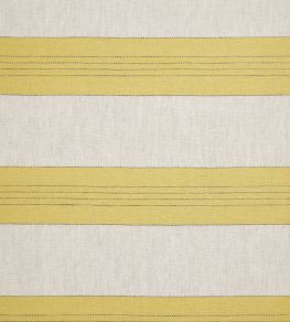 Broad Stripe Linen Fabric by Volga Linen Chinese Yellow/Natural