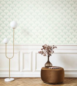 Broadway Wallpaper by Casadeco Vert Amande Broadway Wallpaper by Casadeco Vert Amande