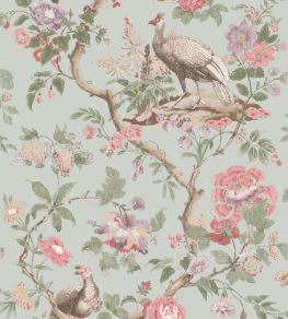 Broughton Rose Wallpaper by GP & J Baker Aqua