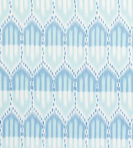 Bukhara Ikat Fabric by Schumacher Sky And Aqua Bukhara Ikat Fabric by Schumacher Sky And Aqua