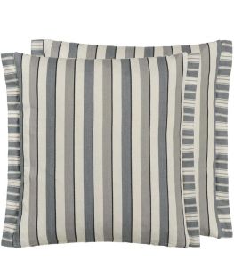 Burlington Stripe Cushion 43 x 43cm by Designers Guild Charcoal