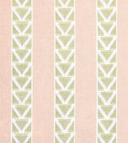 Burton Stripe Fabric by Anna French Blush and Green Burton Stripe Fabric by Anna French Blush and Green