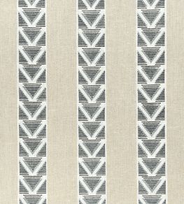 Burton Stripe Fabric by Anna French Linen and Black Burton Stripe Fabric by Anna French Linen and Black