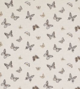 Butterfly Embroidery Fabric by Sanderson Charcoal/Walnut