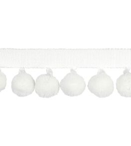 Calypso Solid Bobble Fringe 47mm Trimming by Houles Blanc Calypso Solid Bobble Fringe 47mm Trimming by Houles Blanc