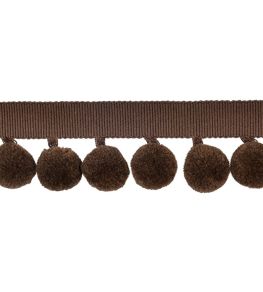 Calypso Solid Bobble Fringe 47mm Trimming by Houles Chocolat Calypso Solid Bobble Fringe 47mm Trimming by Houles Chocolat