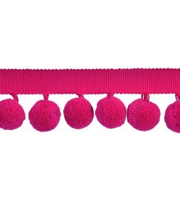 Calypso Solid Bobble Fringe 47mm Trimming by Houles Fuchsia Calypso Solid Bobble Fringe 47mm Trimming by Houles Fuchsia