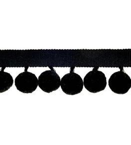 Calypso Solid Bobble Fringe 47mm Trimming by Houles Noir