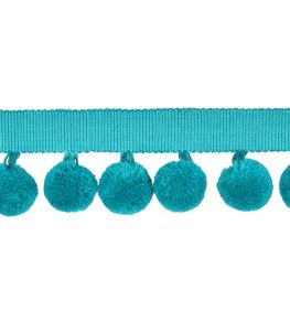 Calypso Solid Bobble Fringe 47mm Trimming by Houles Turquoise Calypso Solid Bobble Fringe 47mm Trimming by Houles Turquoise