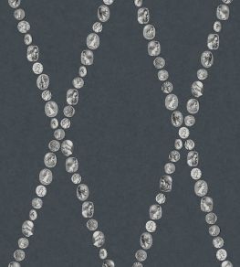 Cammei Wallpaper by Cole & Son Silver on Ink Cammei Wallpaper by Cole & Son Silver on Ink