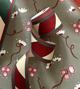 Candy Cane Border Wallpaper by Ottoline Red