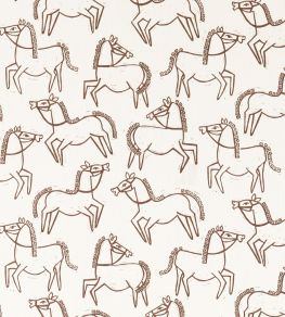 Canter Print Fabric by Scion Chestnut