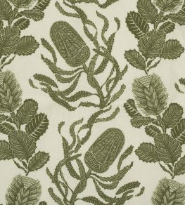Cape Botanical Fabric by Volga Linen Botanical Green/Oyster Cape Botanical Fabric by Volga Linen Botanical Green/Oyster